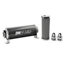 DeatschWerks Stainless Steel 8AN 100 Micron Universal Inline Fuel Filter Housing Kit (160mm)-1
