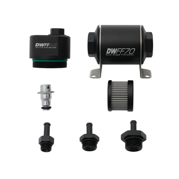 70mm Billet Fuel Filter Regulator 10 Micron with 5/16in Fittings