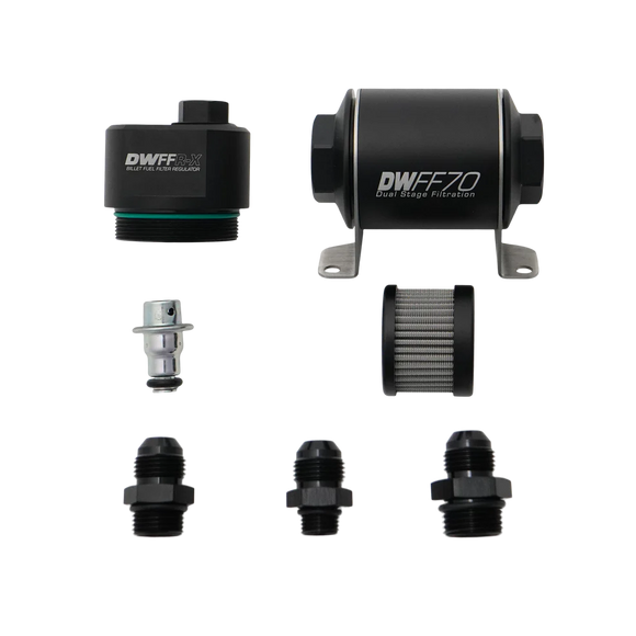 70mm Billet Fuel Filter Regulator 10 Micron with 8AN Fittings