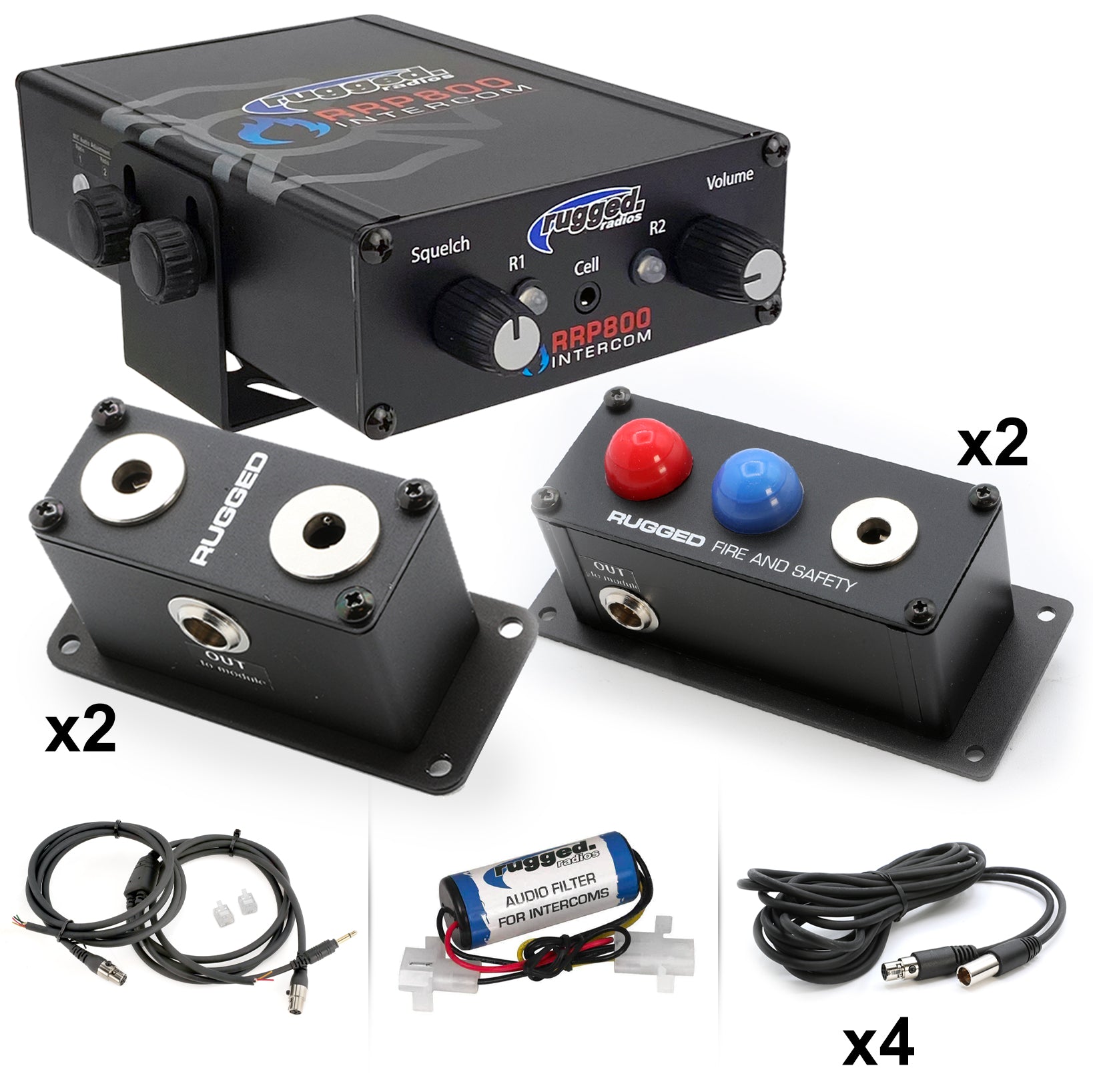 Rugged Radios Fire and Safety 6-Person Dual Radio Intercom Kit