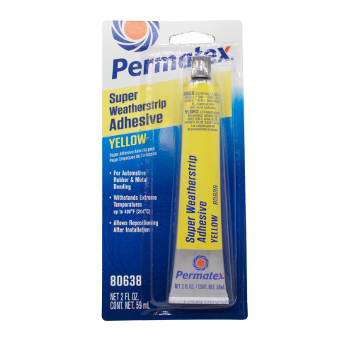 Permatex Weatherstrip Adhesive, Yellow 80Br, 59 ml