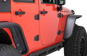 Kentrol 07-18 Jeep Wrangler JK Door Hinge Set 4 Pieces 2 Door - Textured Black - 0