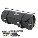 Willie & Max Universal Round Leather Tool Bag (12 in L x 4.5 in H) - Black-2