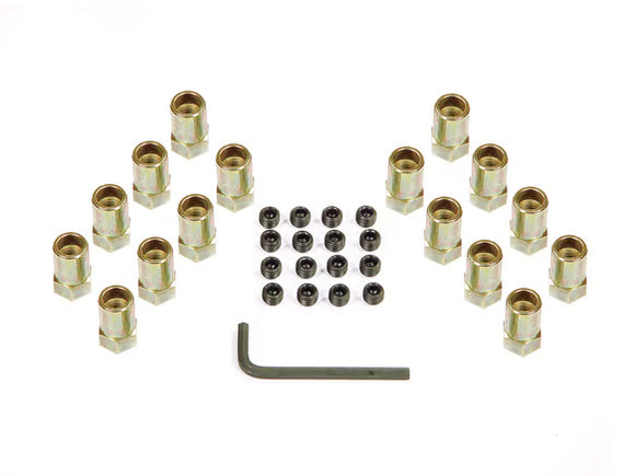 Mr. Gasket Sure Lock Rocker Arm Nuts Small Block Chevrolet 283-400, Pontiac 326/400/455, Ford 289/302/351W with stock rocker arms.