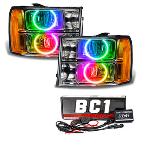 Oracle 07-13 GMC Sierra SMD HL - Round Ring Design - White SEE WARRANTY