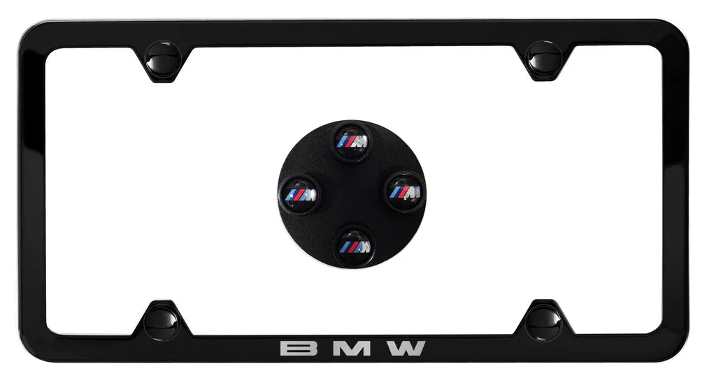 BMW Laser Slimline Kit with BMW Roundel Valve Stem Caps Matte Black