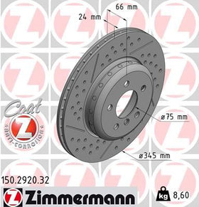 BMW Disc Brake Rotor - Zimmermann Formula F 34206797600