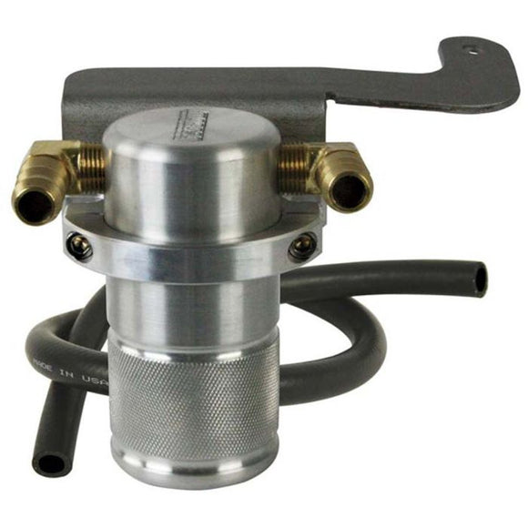 Moroso 11-14 Ford Mustang GT (w/Roush Supercharger) Air/Oil Separator Catch Can - Billet Aluminum