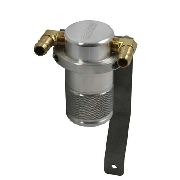 Moroso 05-10 Chrysler 5.7L (w/Stock Intake) Air/Oil Separator Catch Can - Small Body - Billet Alum
