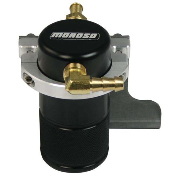 Moroso 10-15 Chevrolet Camaro SS (w/Edelbrock S.C.) Air/Oil Separator Catch Can - Billet Alum -Black