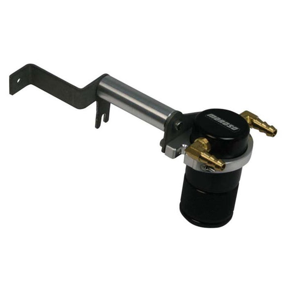 Moroso 12-15 Chevrolet Camaro ZL1 Air/Oil Separator Catch Can - Small Body - Billet Aluminum - Black