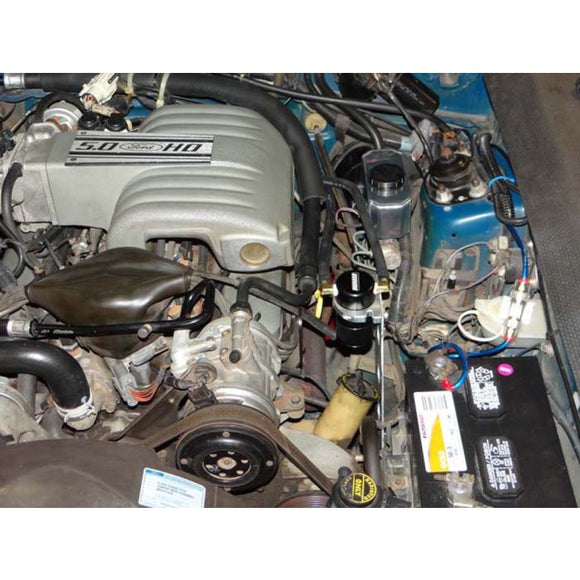 Moroso 87-93 Ford Mustang Air/Oil Separator Catch Can - Small Body - Billet Aluminum