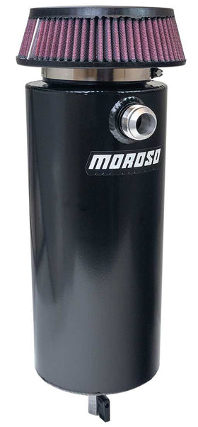 TANK, BREATHER, CATCH CAN, 6IN DIA, SINGLE -16AN INLET, UNIVERSAL, BLACK POWDER COAT