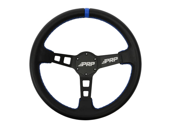 PRP Deep Dish Leather Steering Wheel - Blue