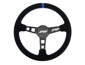 PRP Deep Dish Suede Steering Wheel - Blue