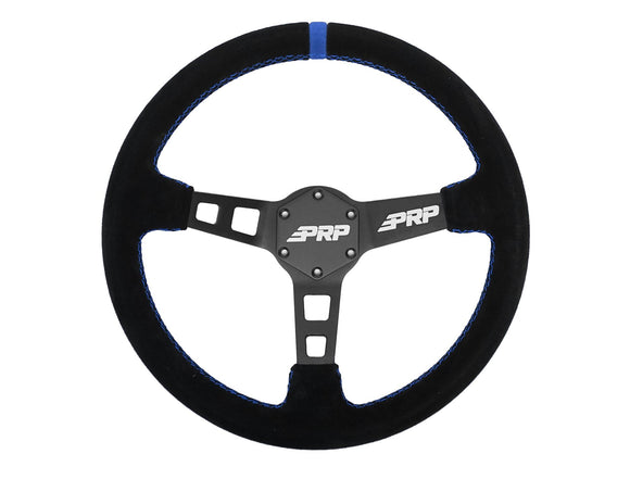 PRP Deep Dish Suede Steering Wheel - Blue