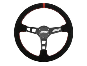 PRP Deep Dish Suede Steering Wheel - Red