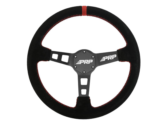 PRP Deep Dish Suede Steering Wheel - Red