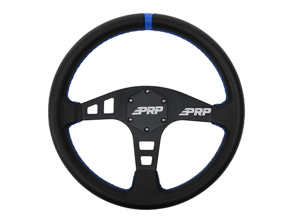 PRP Flat Leather Steering Wheel - Blue
