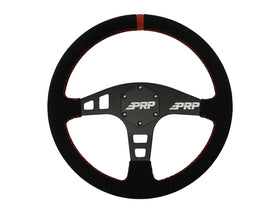 PRP Flat Suede Steering Wheel - Red