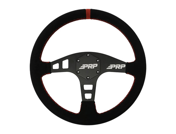 PRP Flat Suede Steering Wheel - Red