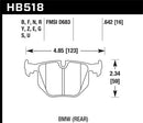 Hawk 2001-2006 BMW 330Ci HPS 5.0 Rear Brake Pads-2