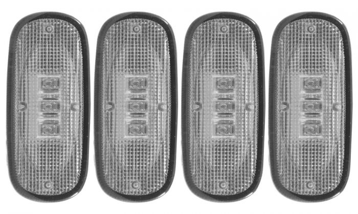 ANZO 2003-2009 Dodge Ram 2500 LED Fender Light Kit Clear 2pc Amber / 2pc Red