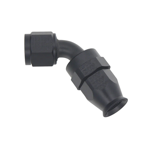 DeatschWerks 8 AN Female Flare Swivel 60-Degree Hose End PTFE - Anodized Matte Black