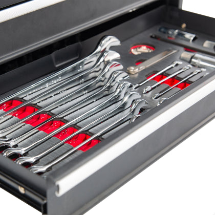 BikeMaster 3 Drawer Toolbox - Includes 129 Piece Tool Set