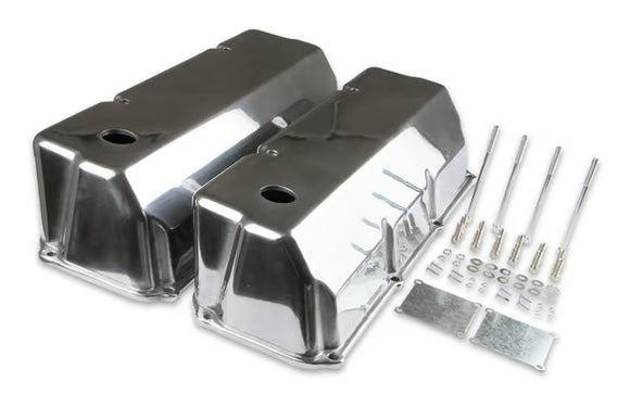Mr. Gasket Cast Aluminum Tall Valve Covers - Polished Fits 1971-1982 Ford 351C, 351/400M