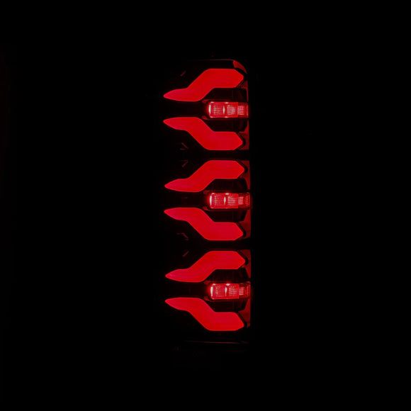 AlphaRex 87-96 Ford Bronco/F-150 Luxx-Series LED Tail Lights - Black Red