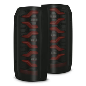 AlphaRex 87-96 Ford Bronco/F-150 Luxx-Series LED Tail Lights - Black Red