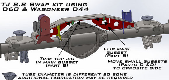 Artec Industries 97-06 Jeep Wrangler TJ8.8 Swap Kit With Truss