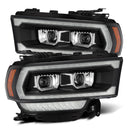 AlphaRex 19-21 Ram 2500 PRO-Series Projector Headlights Plank Style Black w/Activation Light-1