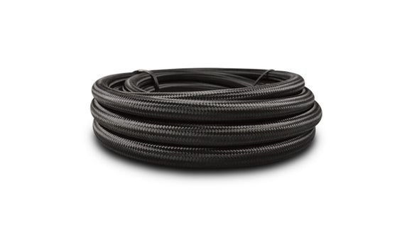 Vibrant -3 AN Black Nylon Braided Flex Hose w/PTFE Liner (10FT Roll)