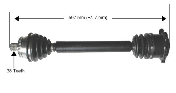 Axle Assembly (Front Left) - VW/Audi / 2.8L V6 / FWD / B5 / Passat / A5