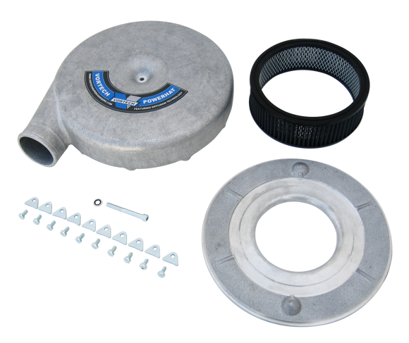 Vortech Universal "PowerHat" Carburetor Hat Assembly. Satin Finish