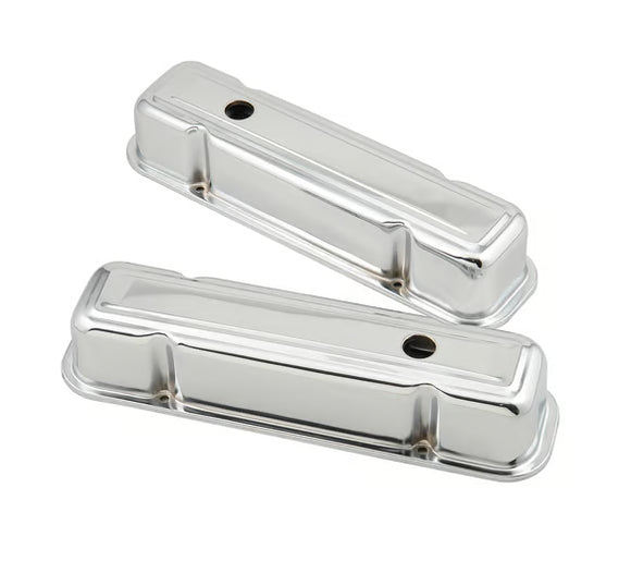 Mr. Gasket Chrome Tall-Style Valve Covers Fits 1959-1981 Pontiac 301-455 Engines
