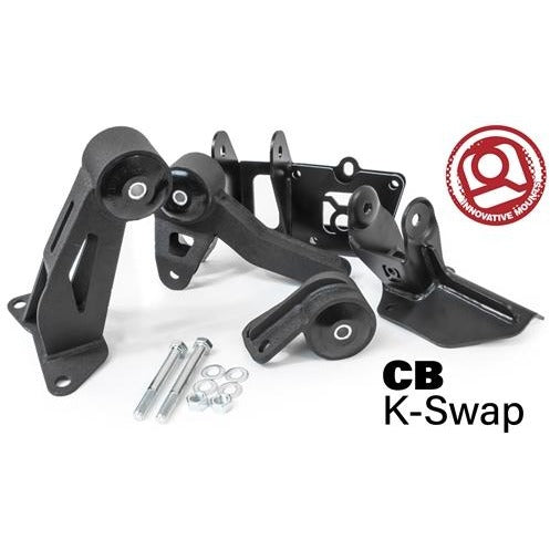 Innovative 90-93 Accord K-Series Black Steel Mounts 85A Bushings (Not K24 Trans)