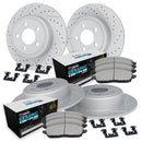 R1 17-25 Alfa Romeo Giulia Front & Rear Drill/Slot Carbon Coated Rotor Set w/Euro Ceramic Pads-1