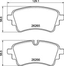 Brembo OE 20-24 Audi S5 Sportback/S6/21-24 SQ5 Sportback/2020 SQ7 Low-Met Brake Pad - Rear 0-4