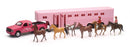 New Ray Toys Pink Pickup Fifth Wheel Horse Trailer Set/ Scale - 1:32-1