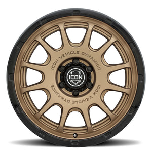 ICON Alloys Rancho 20x9 / 6x135 / 16mm / 5.625in BS Satin Bronze w/ Gloss Black Lip Wheel