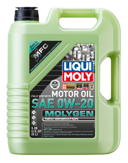 LIQUI MOLY 5L Molygen New Generation Motor Oil SAE 0W20 (Comes in Case of 4 Units)