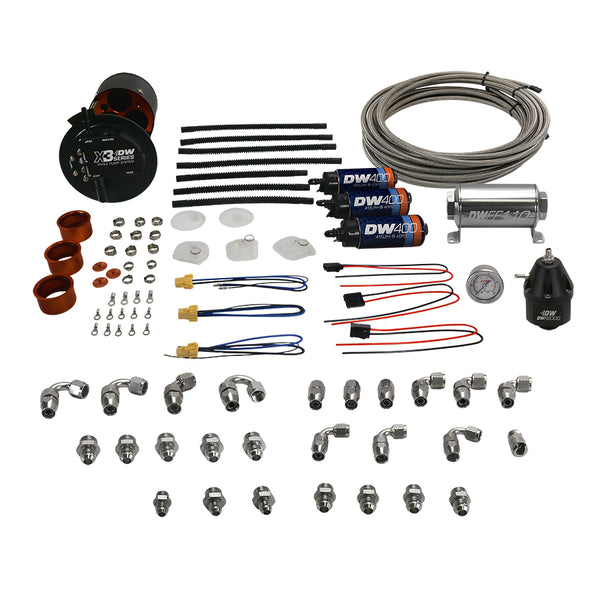 X3 Series Fuel Pump Module with triple DW400 fuel pumps and PTFE plumbing kit for 2015+ F-150 Coyote