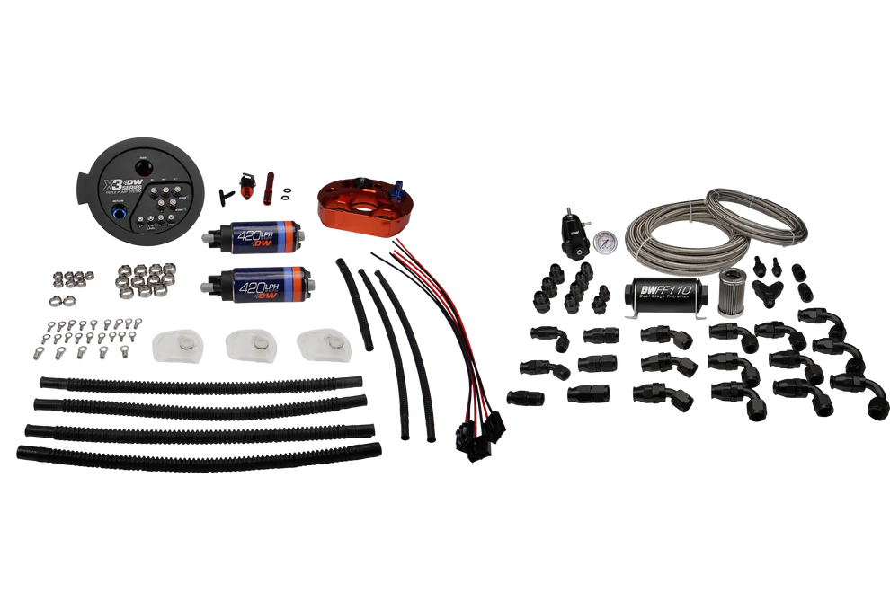 X3 Series Fuel Pump Module w/ Dual DW420 Pumps and PTFE Return Plumbing Kit for 2020-24 A90 GR Supra and 2021-24 BMW M3/M4