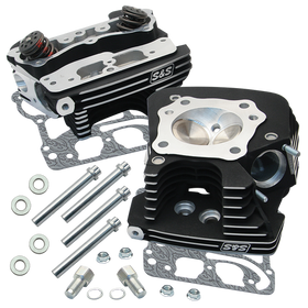 S&S Cycle 99-05 BT Super Stock 89cc Cylinder Head Kit - Black Wrinkle