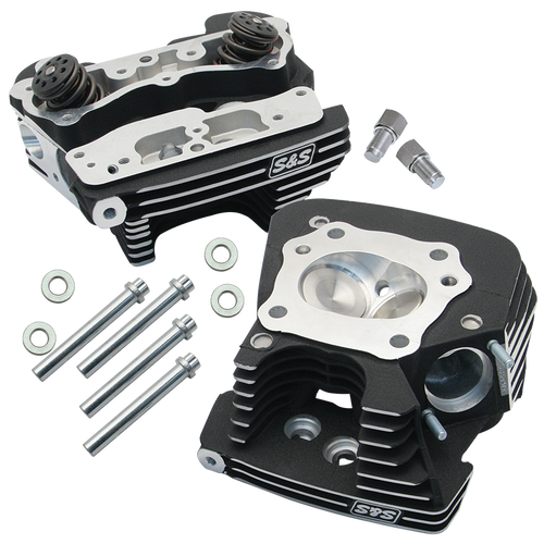 S&S Cycle 99-05 BT Super Stock 79cc Cylinder Head Kit - Wrinkle Black