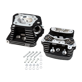 S&S Cycle 84-99 BT Super Stock Cylinder Head Kit For 3-1/2in and 3-5/8in Bore - Wrinkle Black