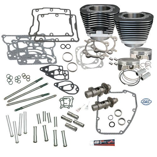 S&S Cycle 07-17 BT S&S 106in Big Bore Hot Set Up Kit w/o Cylinder Heads - Wrinkle Black